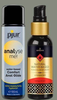 Набір лубрикантів pjur analyse me! Comfort water glide 100 мл + Sensuva Natural Water-Based Strawberry (57 мл) LB988 фото