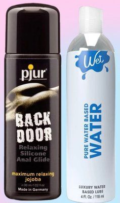 Набір лубрикантів pjur backdoor anal Relaxing jojoba silicone 30 мл + Wet Pure Water Based (118 мл) LB887 фото