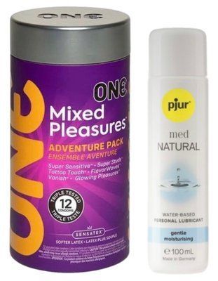 Комплект ONE Mixed Pleasures 12 шт + Pjur MED Natural Glide 100 мл SOS12950 фото