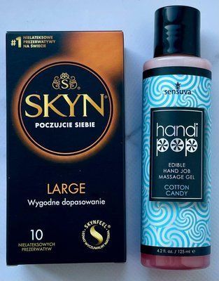 Комплект SKYN Large 10 шт - Лубрикант Sensuva Handipop Cotton Candy (125 мл) SOS3381 фото