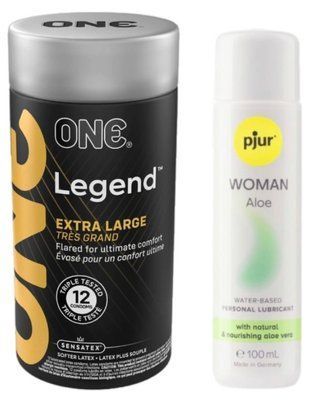 Набор ONE Legend Extra Large 12 шт + Pjur Woman Aloe 100 мл SOS13100 фото