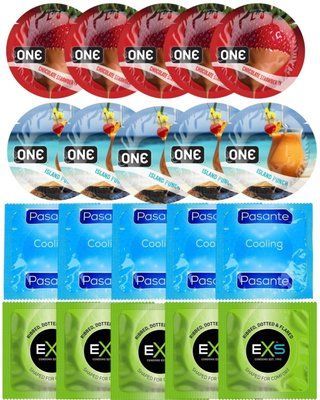 Набор 20 шт ONE Chocolate Strawberry + ONE Island Punch + Pasante Cooling + EXS EXTREME 3 в 1 SOS7234 фото