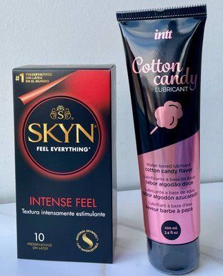 Набір SKYN Intense Feel 10 шт + Лубрикант на водній основі Intt Cotton Candy (100 мл) SOS1185 фото