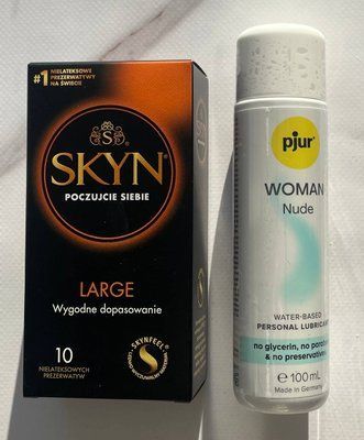 Комплект SKYN Large 10 шт + Змазка на водній основі pjur Woman Nude 100 мл SOS2181 фото