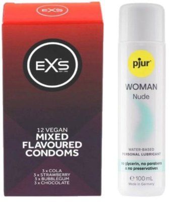 Набір EXS Mixed Flavoured (12 шт) + pjur Woman Nude 100 мл SOS13450 фото
