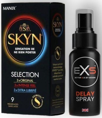 Набор из SKYN Selection (9 шт) + Пролонгатор EXS Delay Spray (50мл) SOS8879 фото