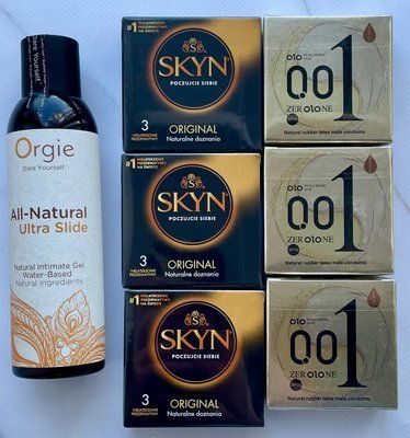 Набір 18 шт OLO Лід і Полум'я 001 + Skyn Original + Лубрикант ALL-NATURAL Ultra Slide 150 мл Orgie SOS3831 фото