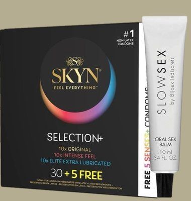 Комплект Skyn ​​Selection 30 шт + 5 of 5 Senses, 35 шт + Стимулирующий бальзам Bijoux Indiscrets Slow Sex Oral sex balm SOS5497 фото