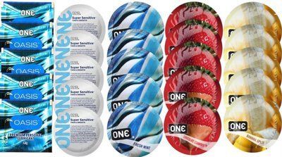 Набор из 25 шт One Oasis Premium + ONE Sensitive + ONEFreshMint + ONEChocolateStrawberry + ONEBanana SOS8479 фото