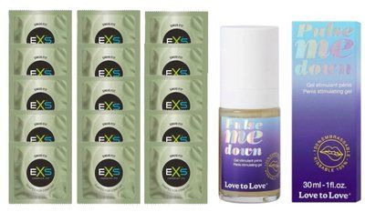 Комплект EXS Snug Fit 15 шт + Love To Love Pulse Me Down, 30 мл SOS14903 фото