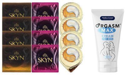 Комплект: Пролонгатор Medica-Group Orgasm Max 50 мл + 8 шт. SKYN + 4 шт. OLO Gold 001 SOS10992 фото