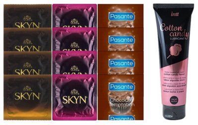 Комплект: Лубрикант Intt Cotton Candy (100мл) +8 шт. SKYN+4 шт. Pasante Chocolate Temptation SOS10441 фото
