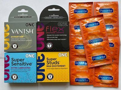 Набор 22 шт ONE Vanish, Sensitive, Flex, Super Studs + Pasante Warming SOS1480 фото