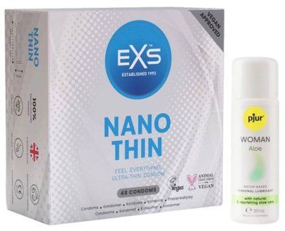 Набір EXS NANO Thin (48 шт) + pjur Woman Aloe 30 мл SOS13550 фото