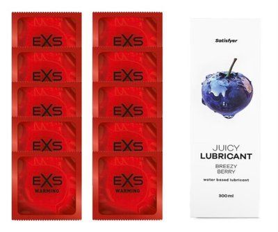 Комплект: EXS Warming 10 шт. + Лубрикант Satisfyer Breezy Berry 300 мл SOS11396 фото