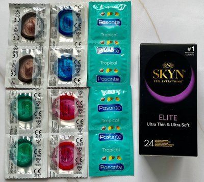 Набір Skyn Elite 24 шт + Pasante Tropical 4 шт + Pasante Mint, Blueberry, Strawberry, Chocolate 8 шт SOS3031 фото