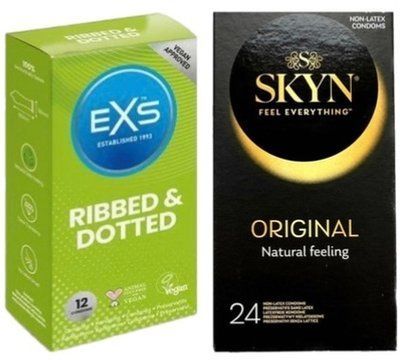 Набор с SKYN ORIGINAL 24 ШТ. + EXS Ribbed & Dotted (12 штук) SOS7932 фото