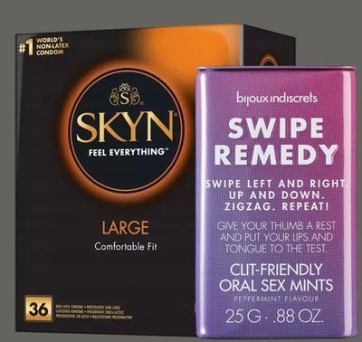 Комплект SKYN Large, 36 шт + Мятные конфеты Bijoux Indiscrets Swipe Remedy &ndash; clitherapy oral sex mints SOS5447 фото