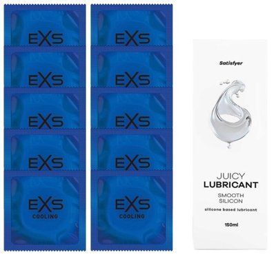 Набір: EXS Cooling 10 шт. + Лубрикант Satisfyer Smooth Silicon 150 мл SOS11142 фото