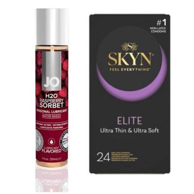 SKYN Elite, 24 шт + Лубрикант System JO H2O &mdash; Raspberry Sorbet(30 мл) SOS4787 фото
