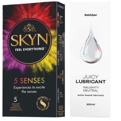 Комплект Лубрикант Satisfyer Juicy Lubricant Naughty Neutral 300 мл + SKYN 5 Senses SOS12750 фото