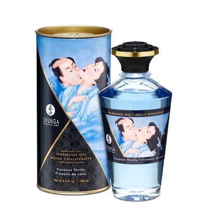 Розігрівальна олія Shunga Aphrodisiac Warming Oil &ndash; Coconut Thrills (100 мл) без цукру, смачна SO2499 фото