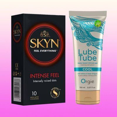 Набір SKYN Intense Feel 10 шт та Лубрикант LUBE TUBE COOL , 150 мл ORGIE SOS4380 фото