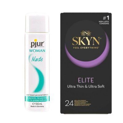 Набір Skyn Elite 24 шт + Лубрикант pjur Woman Nude 100 мл SOS4330 фото