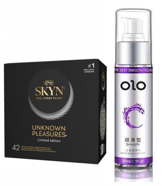 Набір презервативів SKYN 42 Pleasures + ПОДАРУНОК лубрикант OLO Smooth 60 мл SOS4 фото