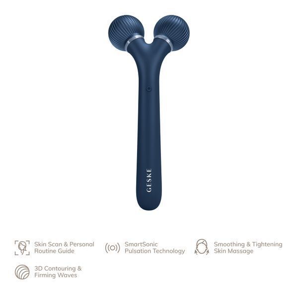 Электронный ультразвуковой ролик для лица GESKE Sonic Facial Roller 4в1 midnight HB0177 фото