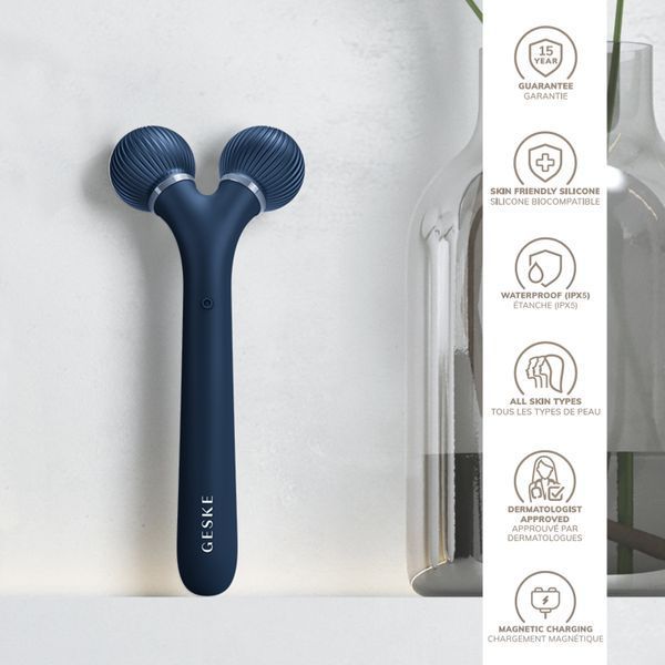 Электронный ультразвуковой ролик для лица GESKE Sonic Facial Roller 4в1 midnight HB0177 фото
