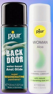 Набір лубрикантів pjur backdoor Regenerating 30 мл + pjur Woman Aloe 100 мл LB439 фото