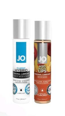 Набір лубрикантів System JO Classic Hybrid (30 мл) + System JO H2O &mdash; Peachy Lips (30 мл) LB57 фото