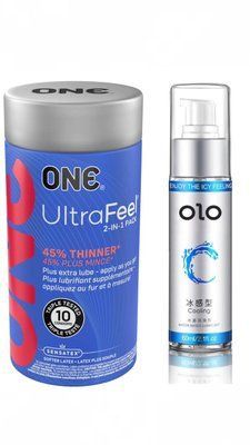 ONE UltraFeel 2-in-1 Pack 10 шт и Лубрикант OLO Охлаждающий 60 мл SOS636 фото