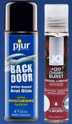 Набір лубрикантів pjur backdoor Comfort water glide 30 мл + System JO H2O Cherry Burst (30 мл) LB390 фото