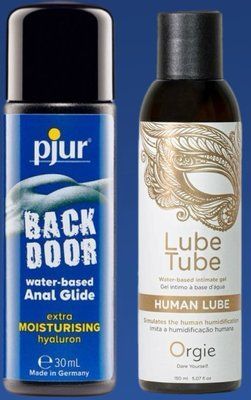 Набір лубрикантів pjur backdoor Comfort water glide 30 мл + HUMAN LUBE intimate gel, 150 мл Orgie LB340 фото