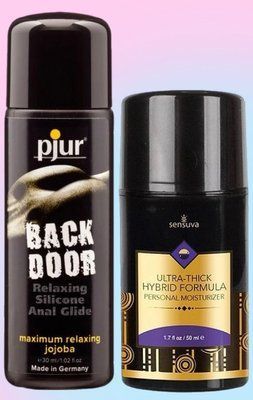 Набір лубрикантів pjur backdoor anal Relaxing jojoba silicone 30 мл + Sensuva UltraThick Hybrid Formula (50 мл) LB688 фото