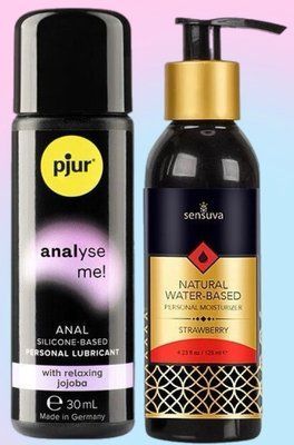 Набір лубрикантів pjur analyse me! Relaxing jojoba silicone 30 мл + Sensuva Natural Water-Based Strawberry (125мл) LB588 фото