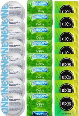 Набор 24 шт ONE Super Sensitive + Delay Infinity + EXS Glow in the Dark SOS7385 фото