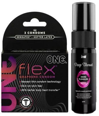 Комплект 3 шт ONE Flex + Спрей Intt Deep Throat Oral Spray (12 мл) SOS6152 фото