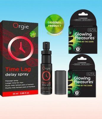 Пролонгатор для чоловіків Time Lag, 25 мл. ORGIE + One Glowing Pleasures Triple Set 6 шт SOS6684 фото