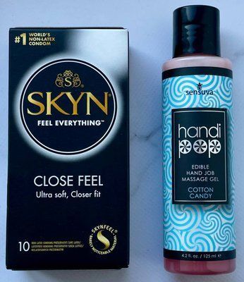 Комплект SKYN Close Feel 10 шт - Лубрикант Sensuva Handipop Cotton Candy (125 мл) SOS3382 фото