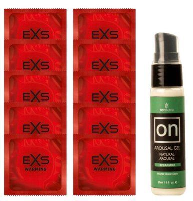 Комплект EXS Warming 10 шт + Sensuva ON Arousal Gel for Her &laquo;Spearmint&raquo;, 29 мл SOS14303 фото