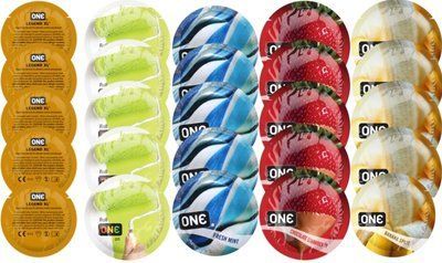 Набор с 25 шт ONE Legend XL + ONE Color + ONE Fresh Mint + ONE Chocolate Strawberry + ONE Banana Split SOS8279 фото