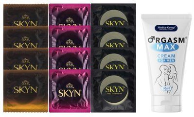 Комплект: Пролонгатор Medica-Group Orgasm Max 50 мл + 8 шт. SKYN + 4 шт. SKYN Pina Colada SOS10993 фото