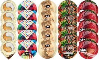 Набор из OLO Ice Durable + ONERibs + ONE Vanish + ONETattoo + ONE Chocolate Strawberry SOS8680 фото