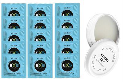 Комплект EXS Air Thin 15 шт + Bijoux Indiscrets Horny Jar SOS14782 фото