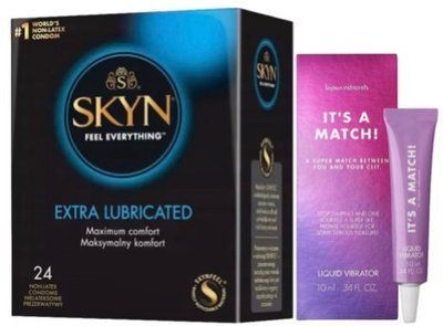 Набор из SKYN Extra Lube (24 шт) + Жидкий вибратор Bijoux Indiscrets Clitherapy Liquid Vibrator &ndash; IT'S A MATCH SOS10090 фото