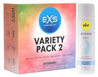 Набір EXS Variety pack 2 (48 шт) + pjur Woman Aqua 100 мл SOS13401 фото