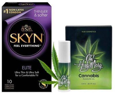 Набор из SKYN Elite (10 шт) + Гель для усиления оргазма OH! HOLY MARY Exciting Oil (6 мл) от Nuei SOS9740 фото